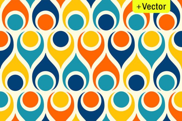 Download Retro Atomic Teardrops Colorful Pattern - Colorful pattern Collection