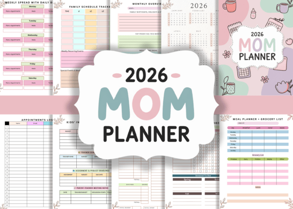 Download 2026 Mom Planner 👩‍👧 KDP Interiors - Interior Collection