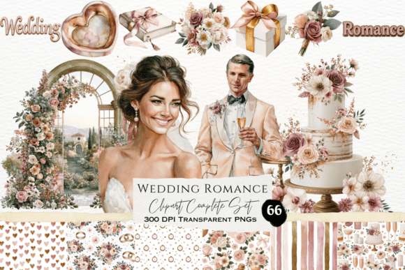 Download Wedding Romance Watercolor Clipart Set - Premium Resources