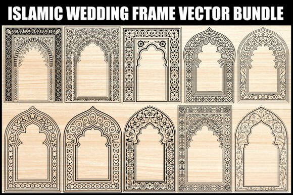 Download Islamic Wedding Arch Frame Vector Set - Wedding Collection