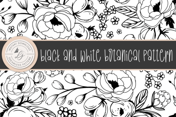 Download Black and White Seamless Floral Pattern - White Collection