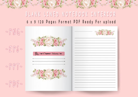 Download Blank Lined Floral Interior Notebook - Interior Collection