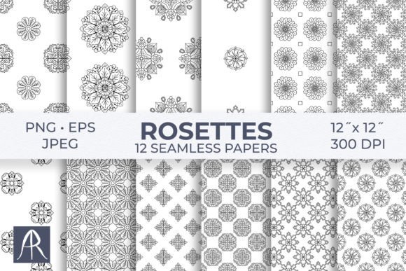 Download Black and White Rosettes &amp; Mandalas Digi - White Collection
