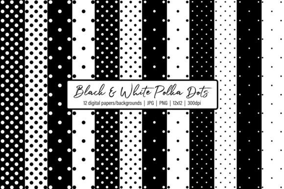 Download Black and White Polka Dots - White Collection