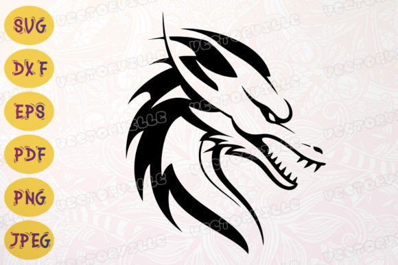Download Dragon Silhouette SVG Black and White - White Collection