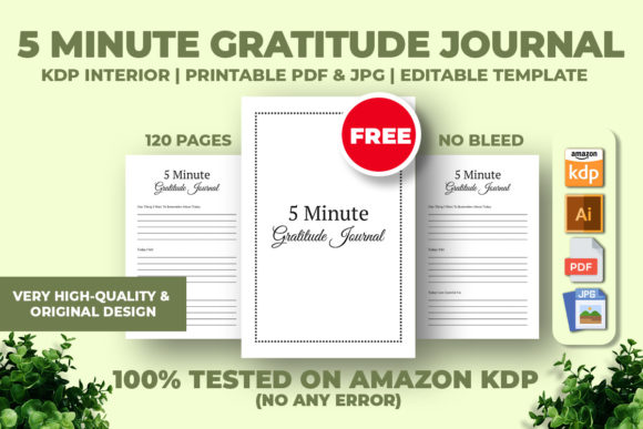Download 5 Minute Gratitude Journal KDP Interior - Interior Collection
